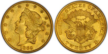  
	AU58+ PCGS grade 
