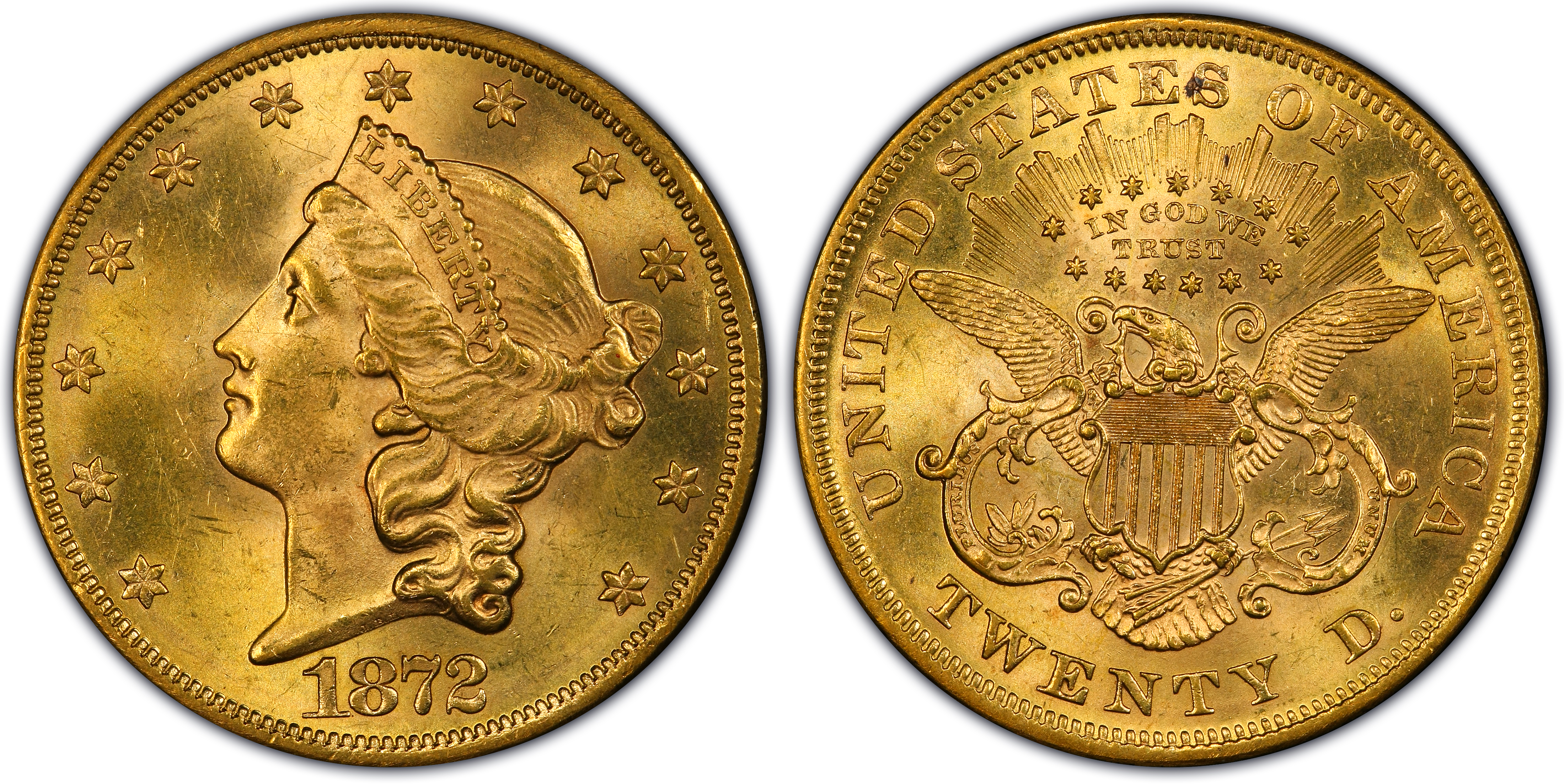 1872 $20 (Regular Strike) Liberty Head $20 - PCGS CoinFacts