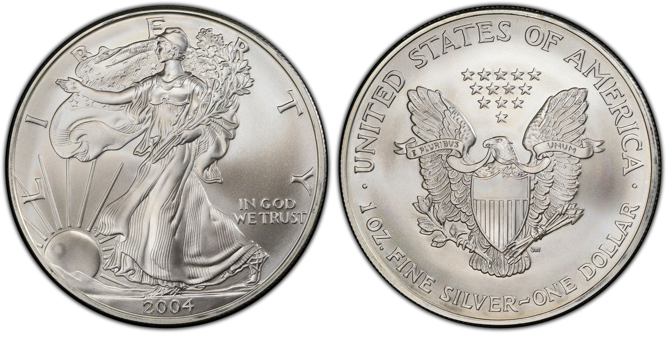 2004 1 Silver Eagle Regular Strike Silver Eagles PCGS CoinFacts