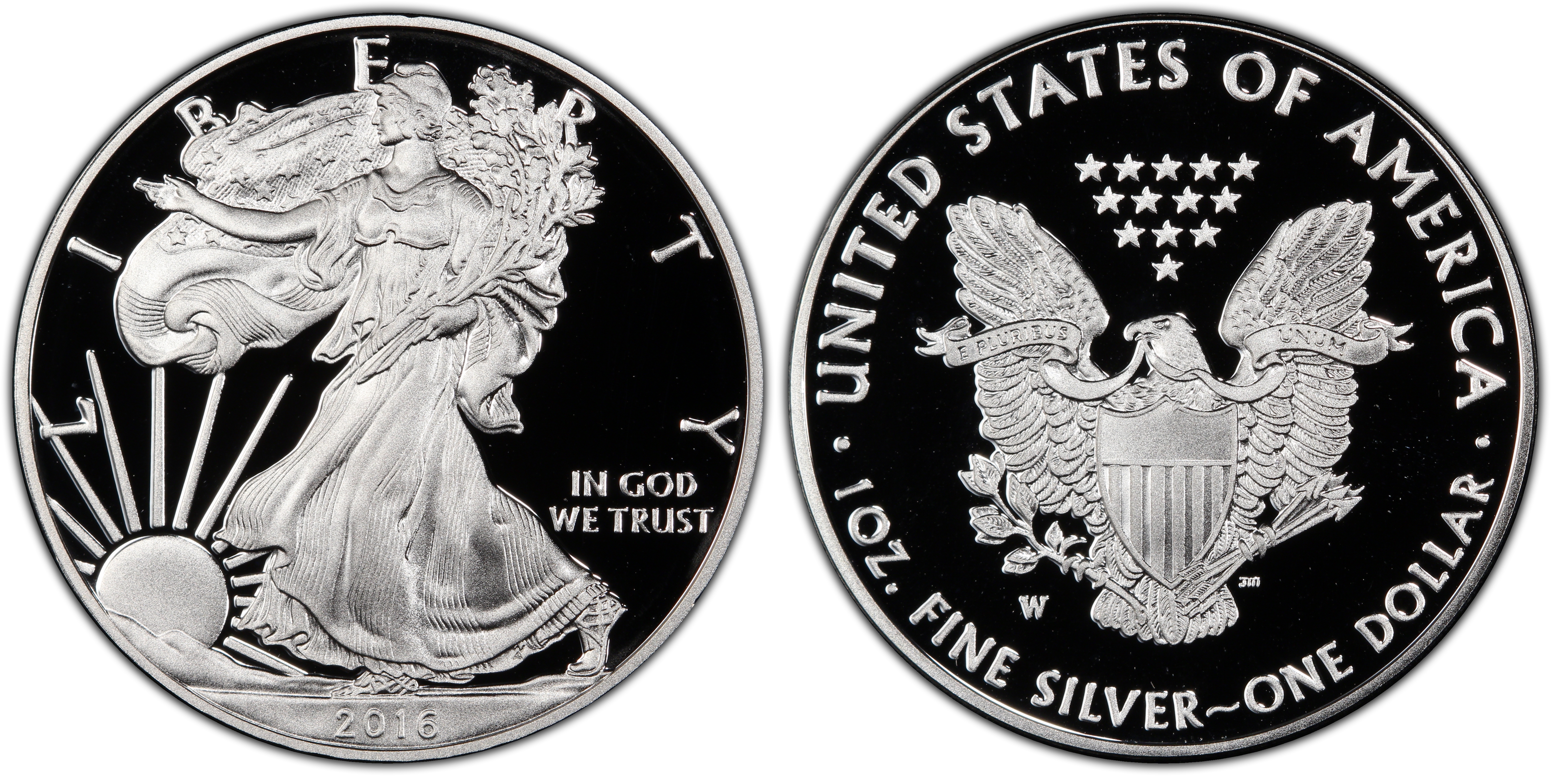 2016-w $1 silver eagle silver eagle - 30th anniversary lettered