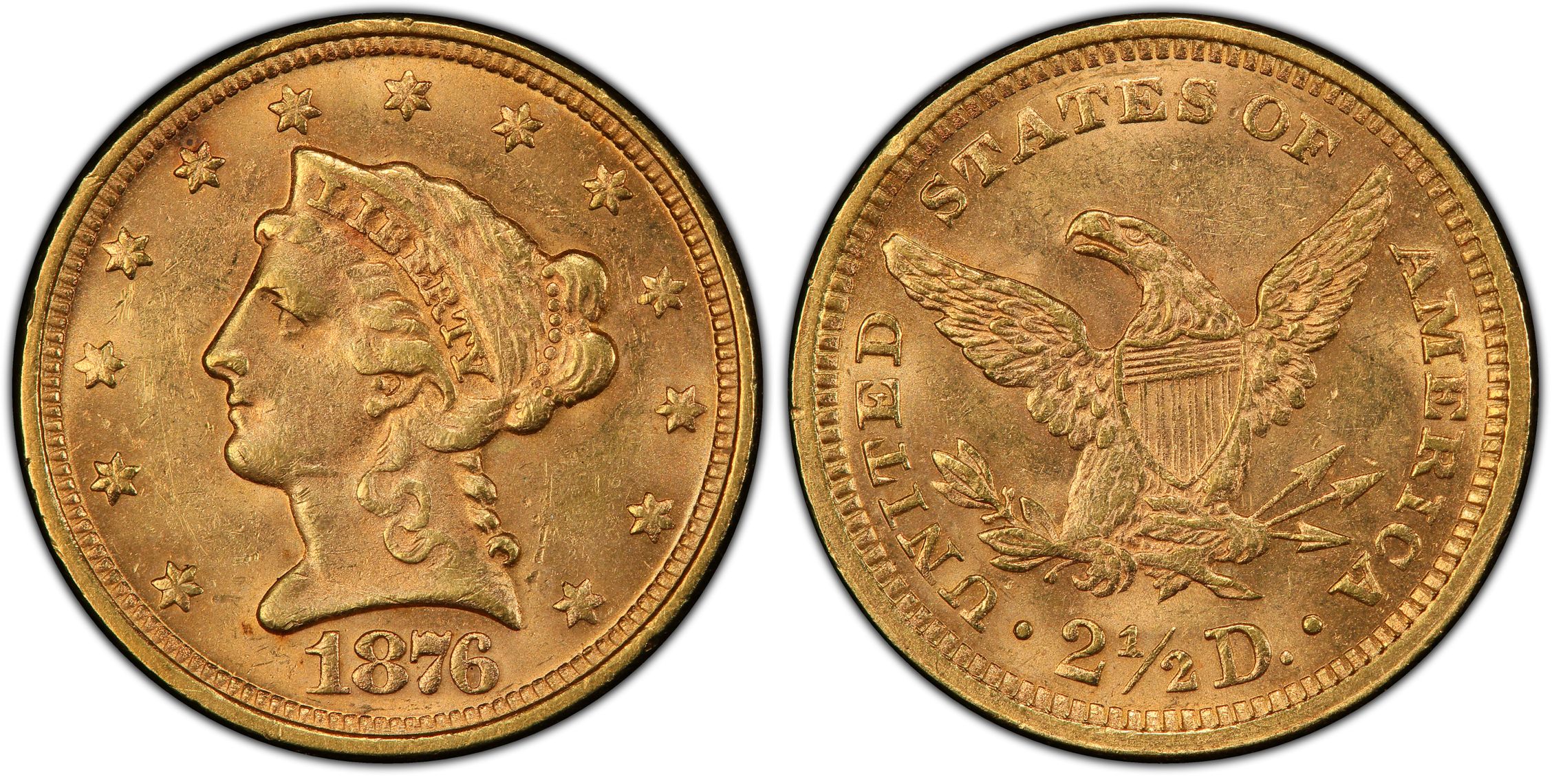 1876 $2.50 (Regular Strike) Liberty Head $2.5 - PCGS CoinFacts