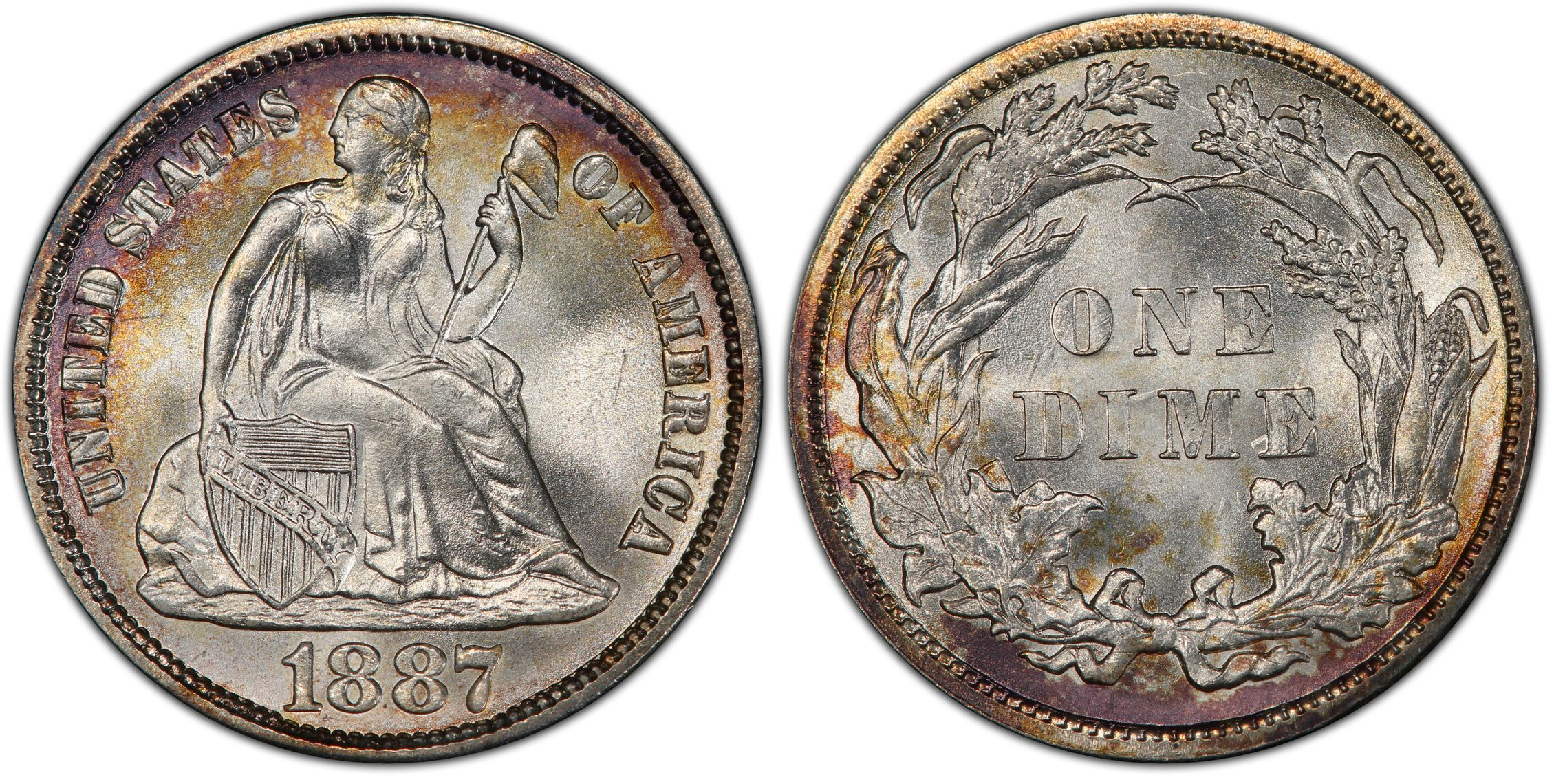 1887 10C (Regular Strike) Liberty Seated Dime - PCGS CoinFacts