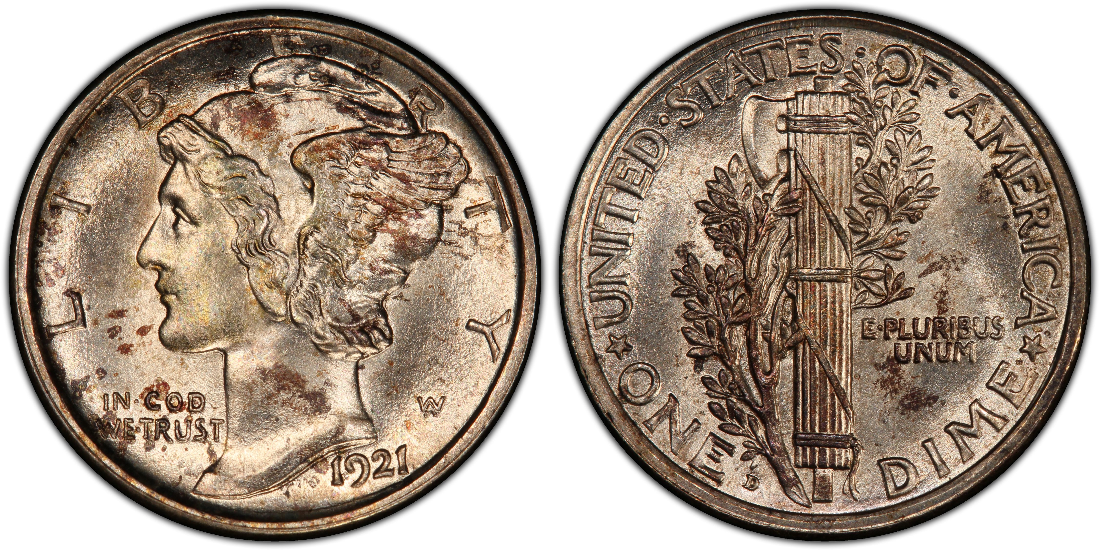 1921-D 10C, FB (Regular Strike) Mercury Dime - PCGS CoinFacts