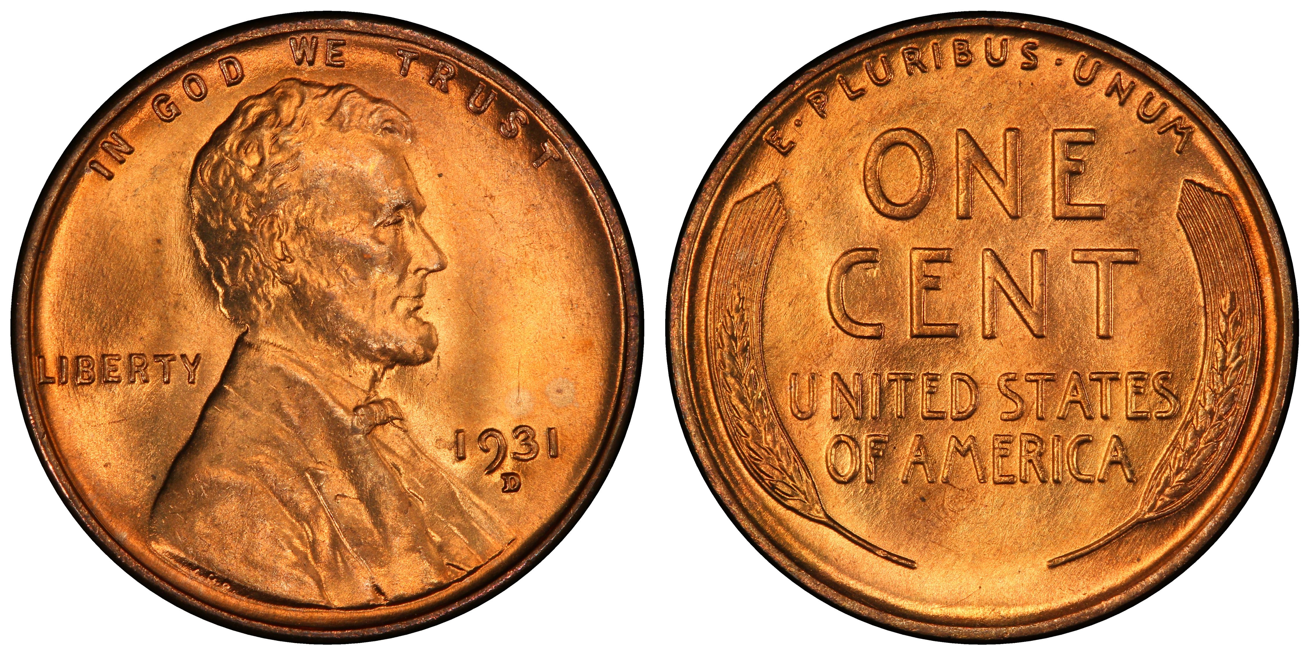 1931-D 1C, RD (Regular Strike) Lincoln Cent (Wheat Reverse) - PCGS ...