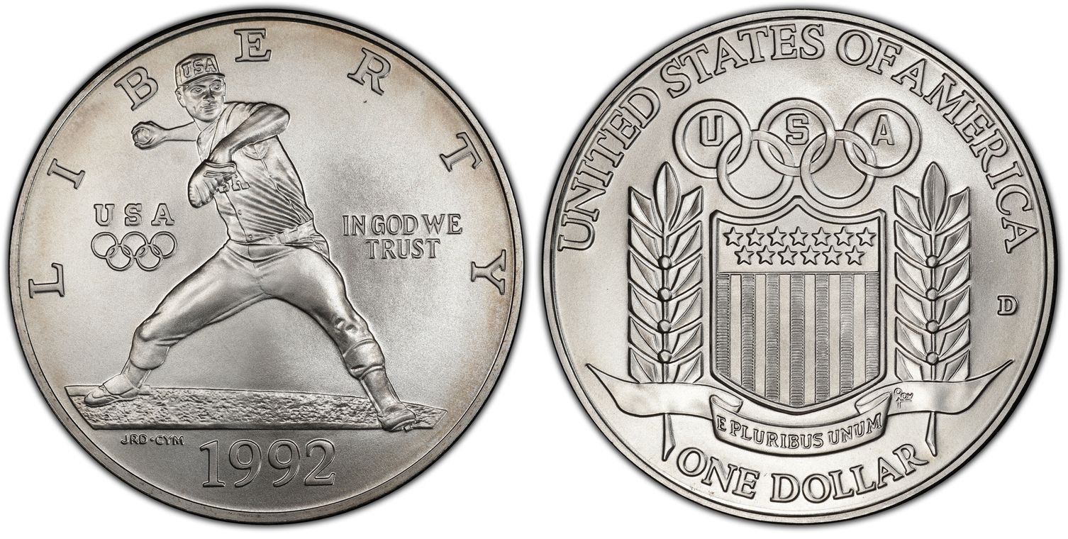 1992-D $1 Olympic (Regular Strike) Modern Silver and Clad