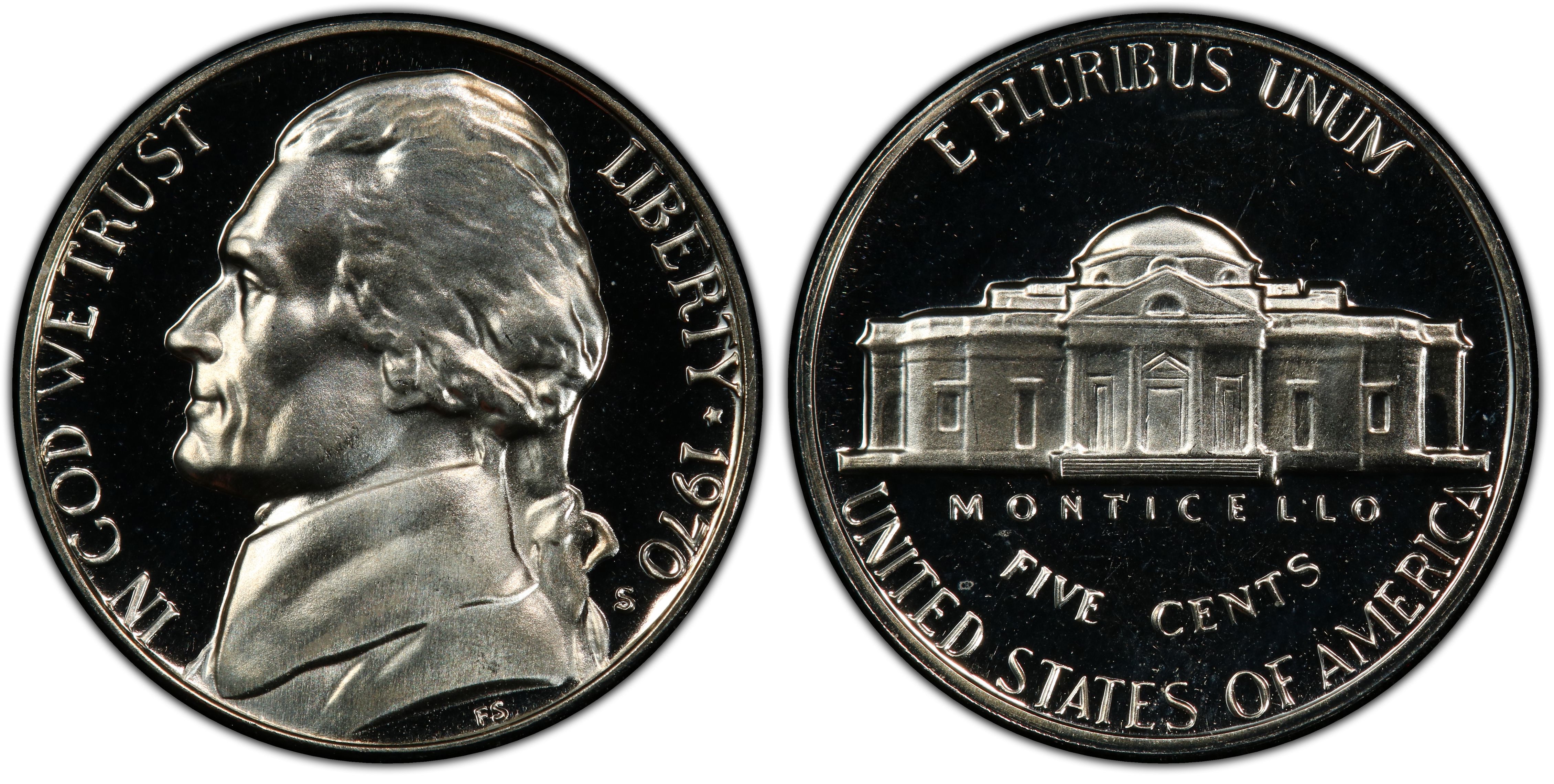 1970-S San Francisco Mint Jefferson 5 Cent Piece BU
