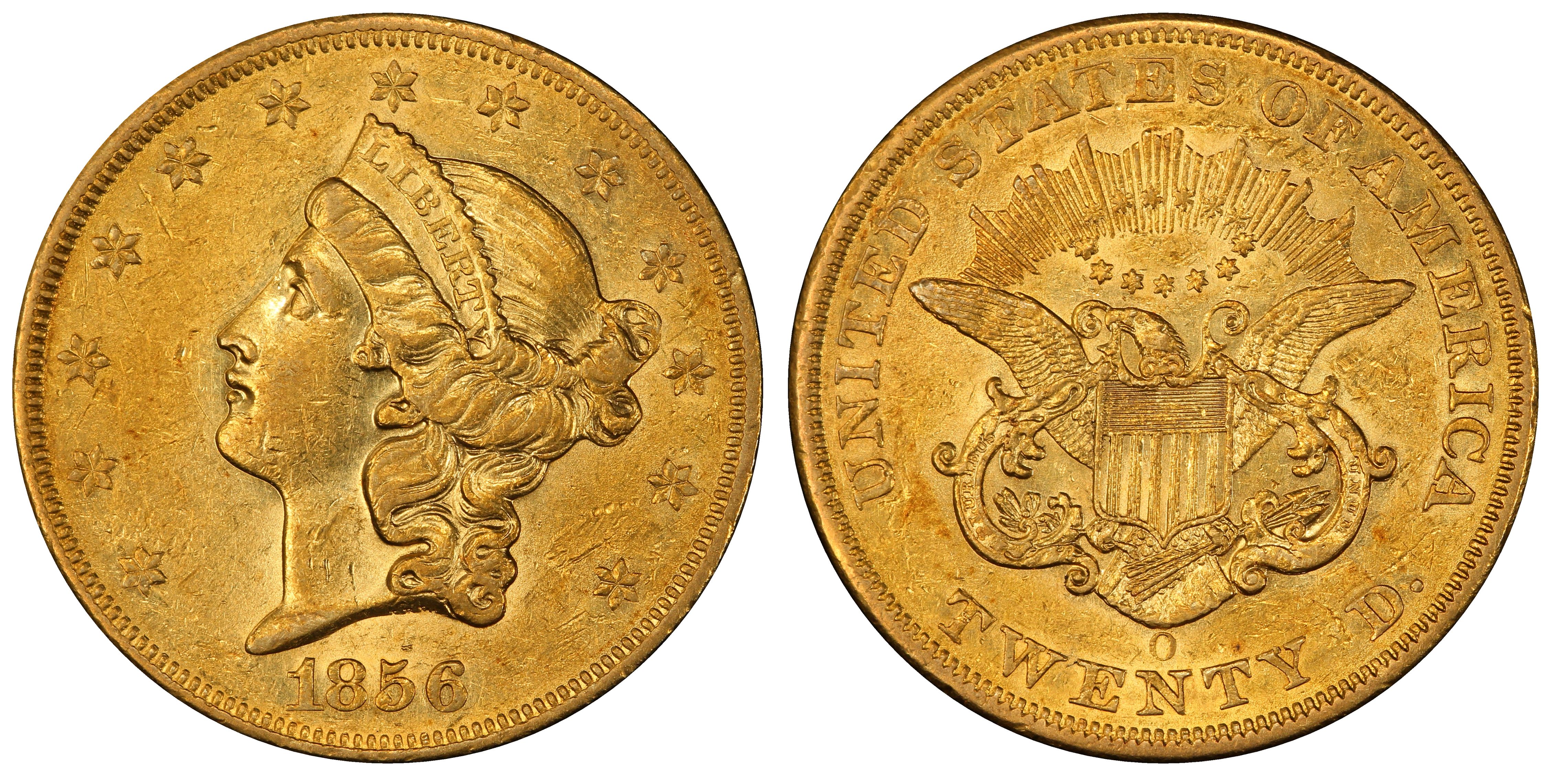 1856-O $20 (Regular Strike) Liberty Head $20 - PCGS CoinFacts