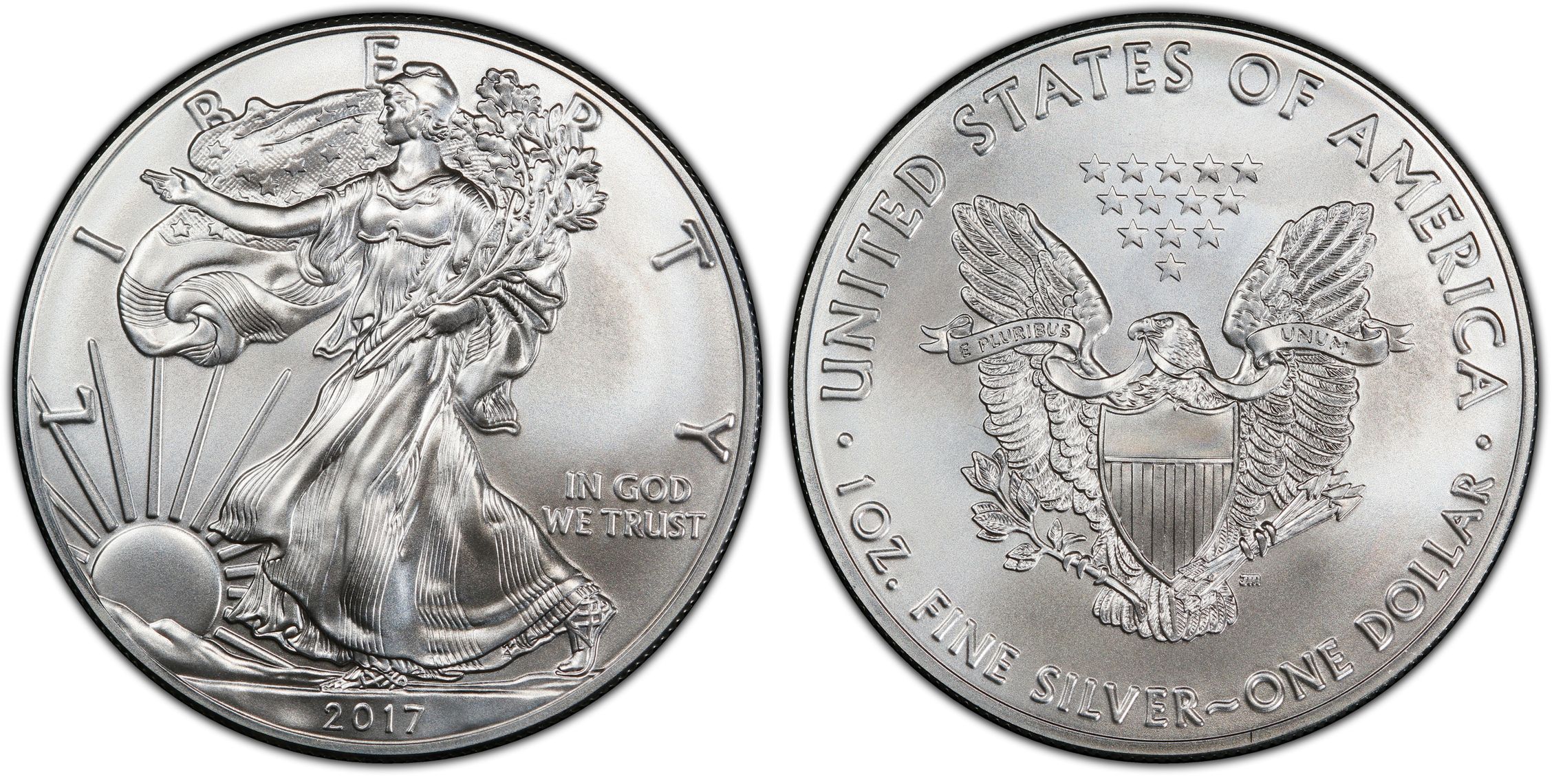 2017 $1 Silver Eagle First Day of Issue (Regular Strike) Silver Eagles -  PCGS CoinFacts