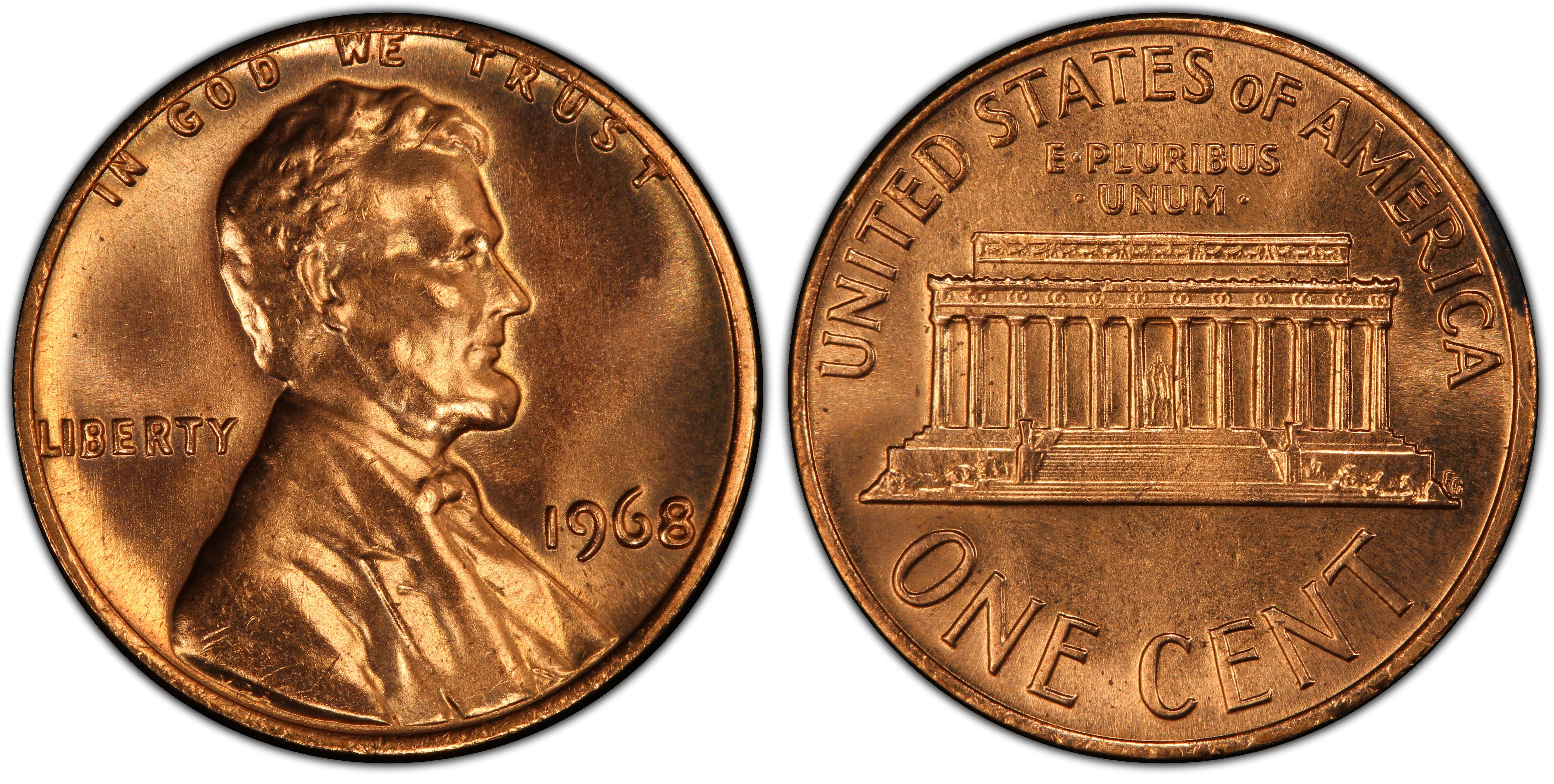 Images of Lincoln Cent (Modern) 1968 1C, RD - PCGS CoinFacts