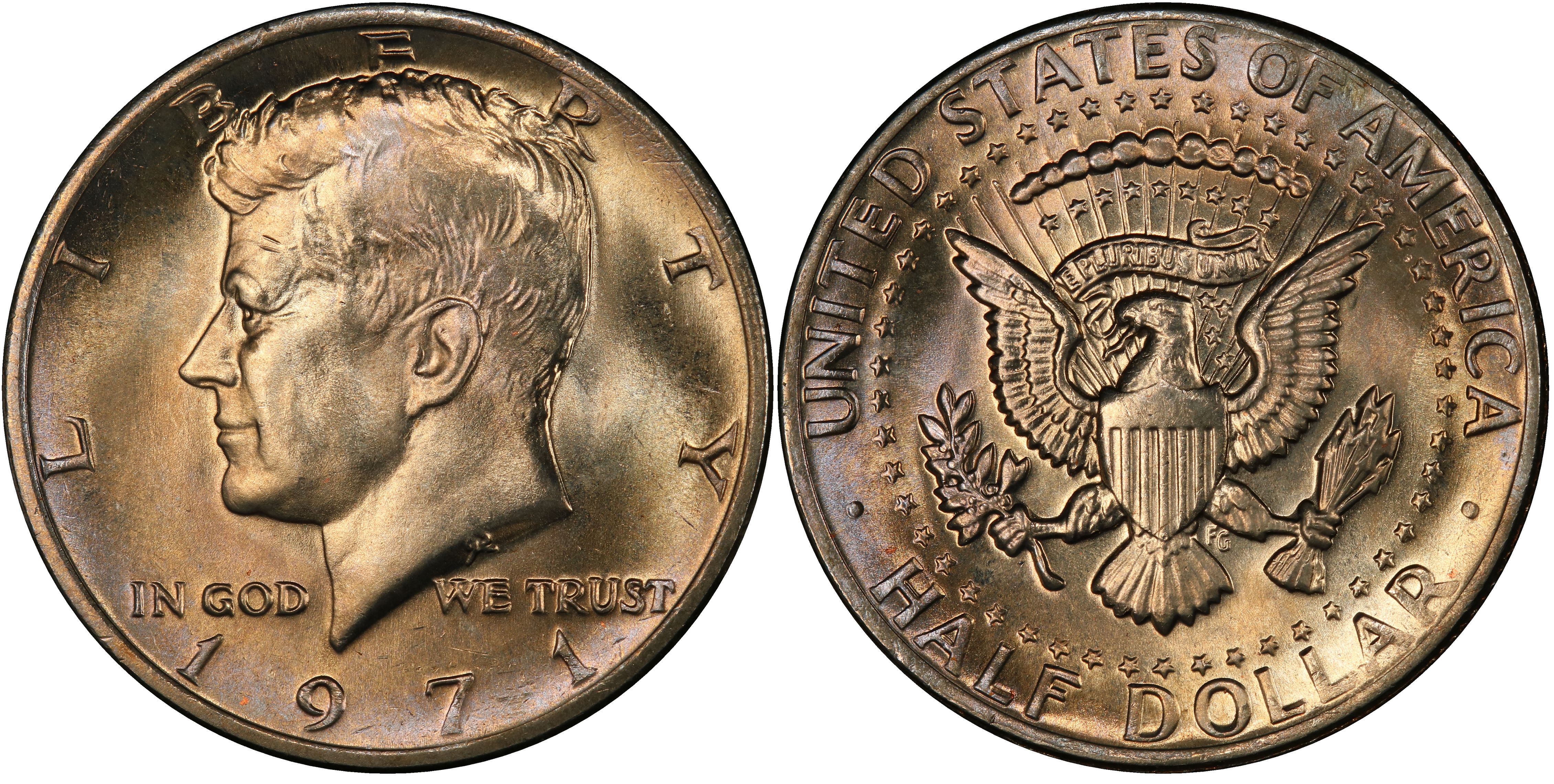 1971 50 cent  coin unc/aunc 