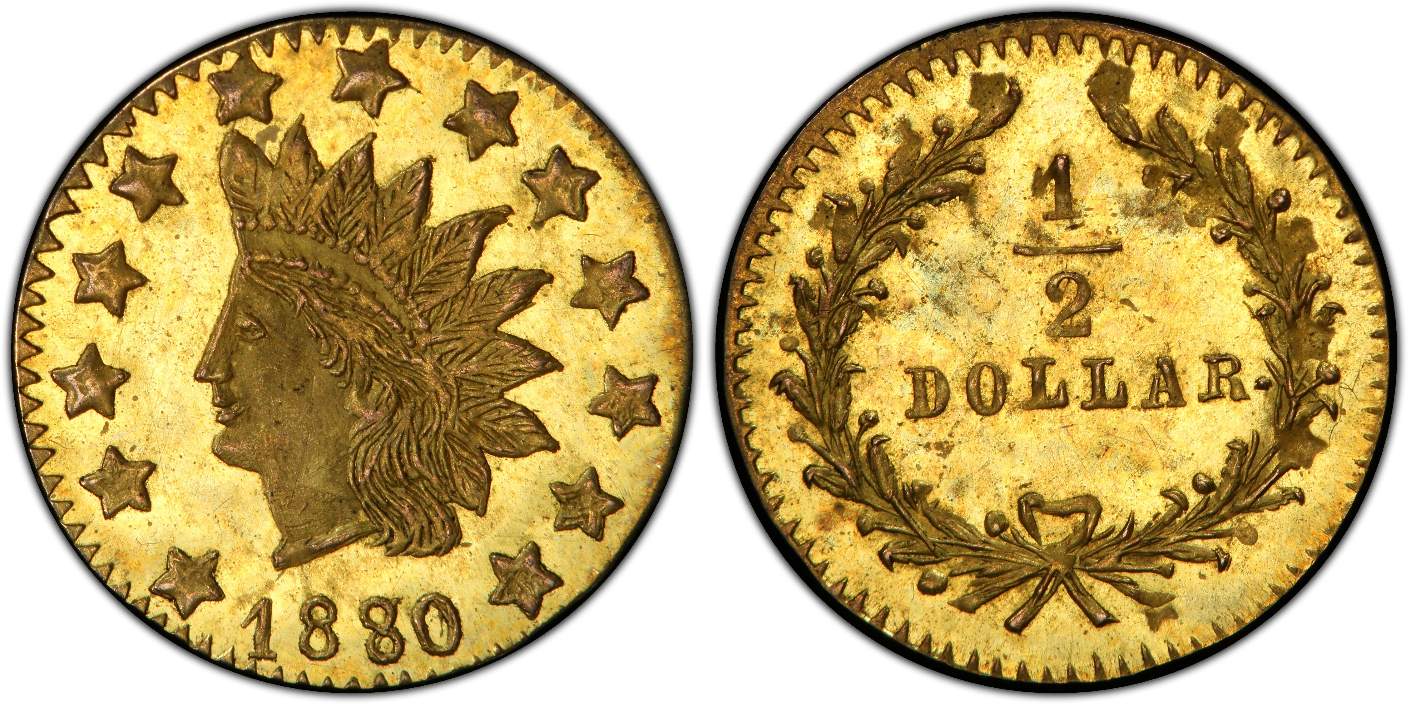 1880/70 G50C BG-1067 (Regular Strike) California Fractional Gold 