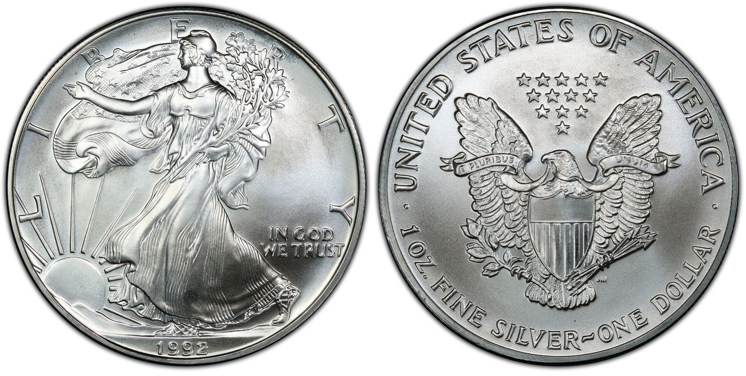 1992 1 Silver Eagle First Strike (Regular Strike) Silver Eagles PCGS