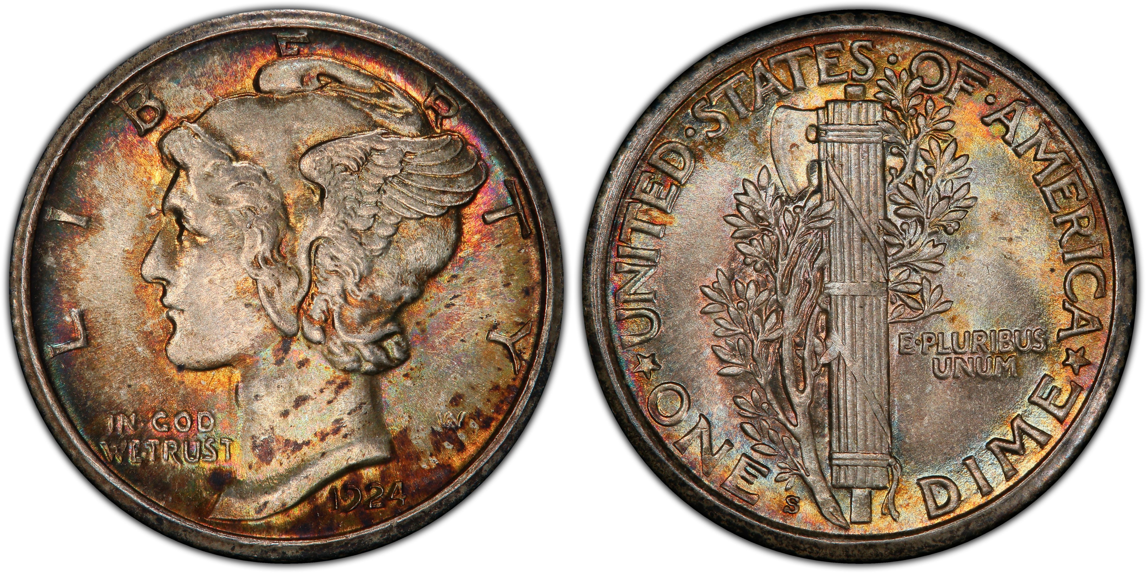 Key date 1924-S Mercury Dime 90% Silver US Coin
