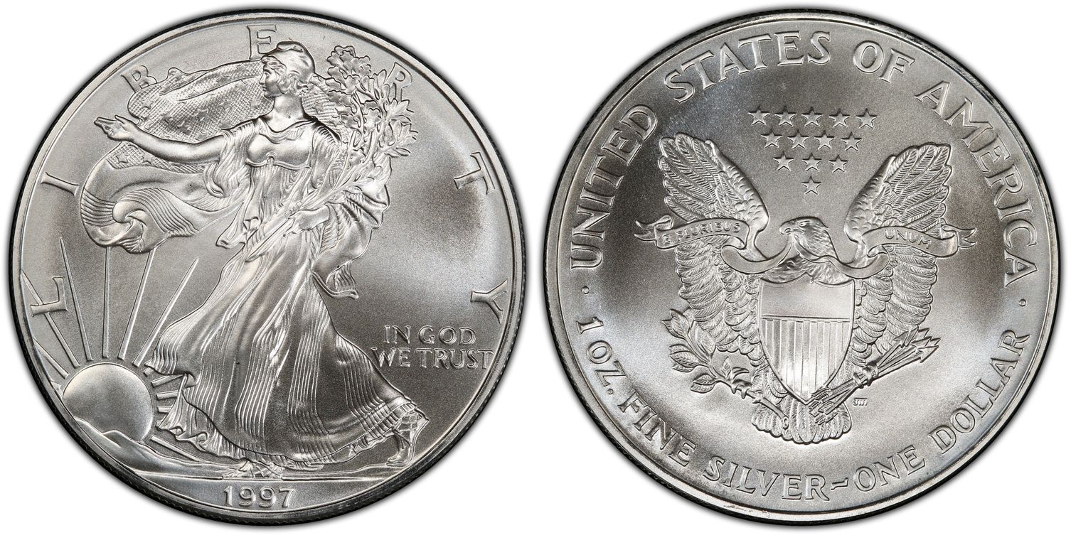 1997 American Silver Eagle MS69 PCGS Coin BU 1 oz US $1 Dollar Certified Bullion 