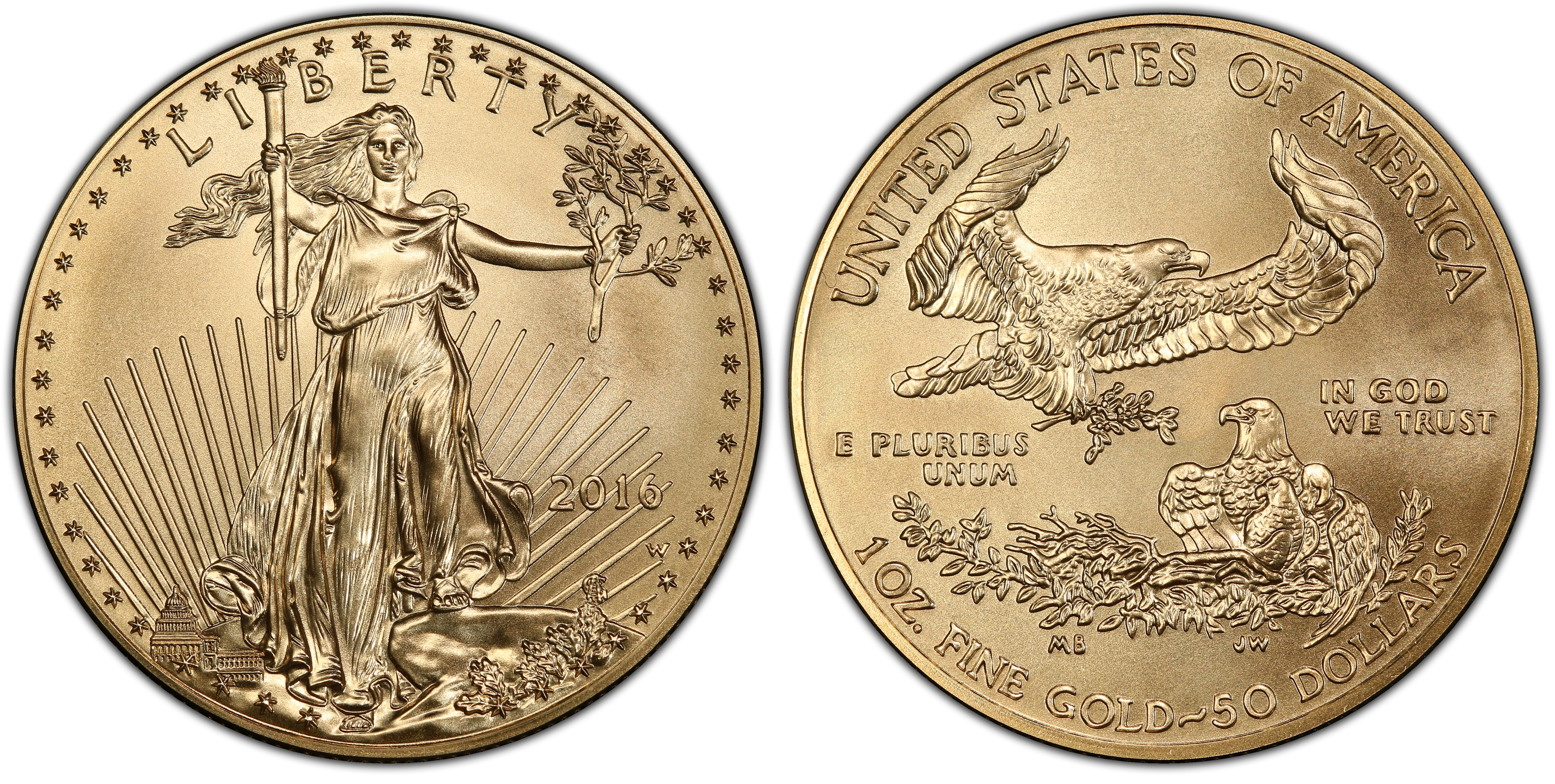 2016-W $50 Burnished Gold Eagle 30th Anniversary (Special Strike