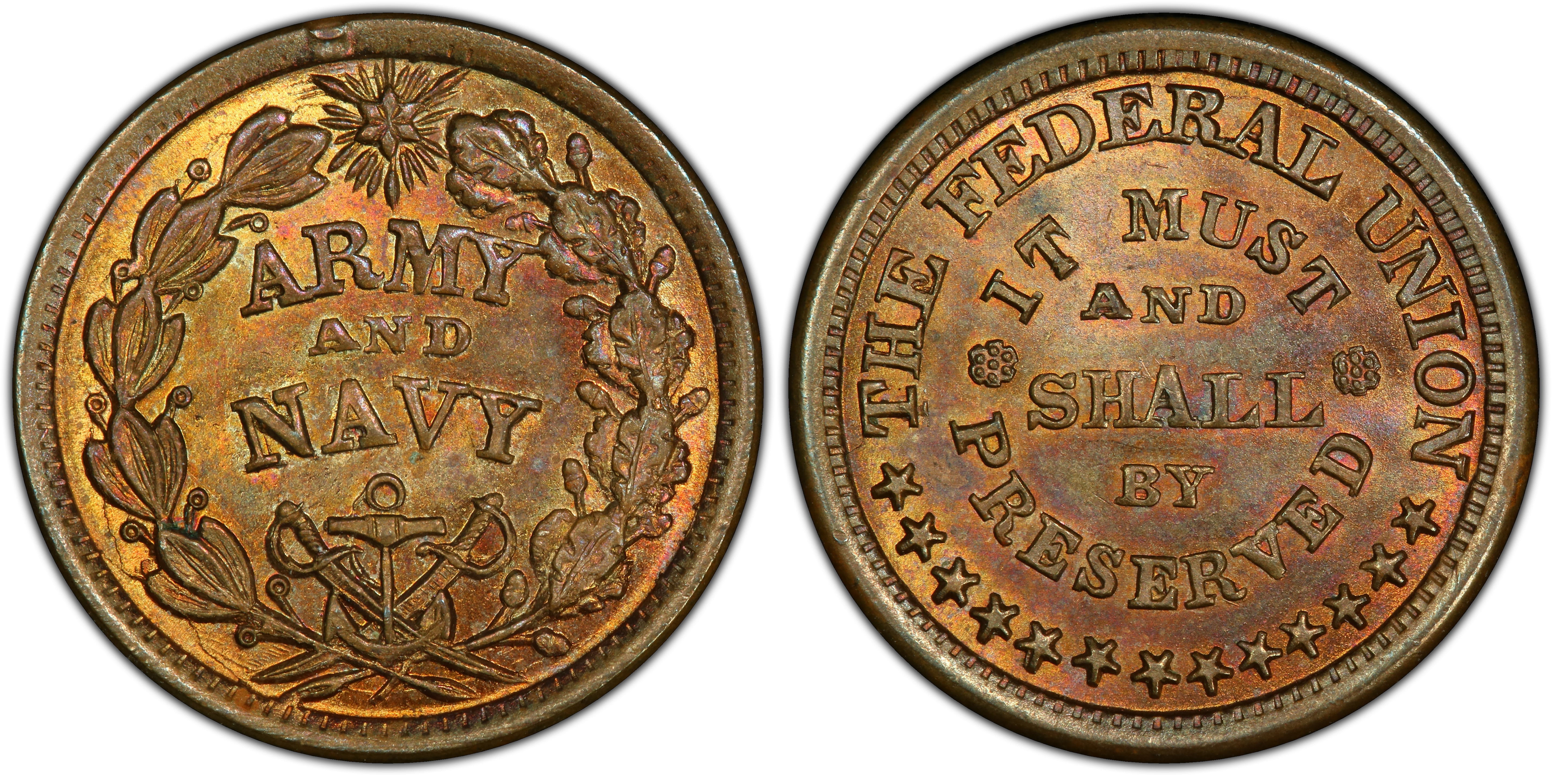 (1861-65) Token F-223/328a Copper The Federal Union Patriotic, RB ...