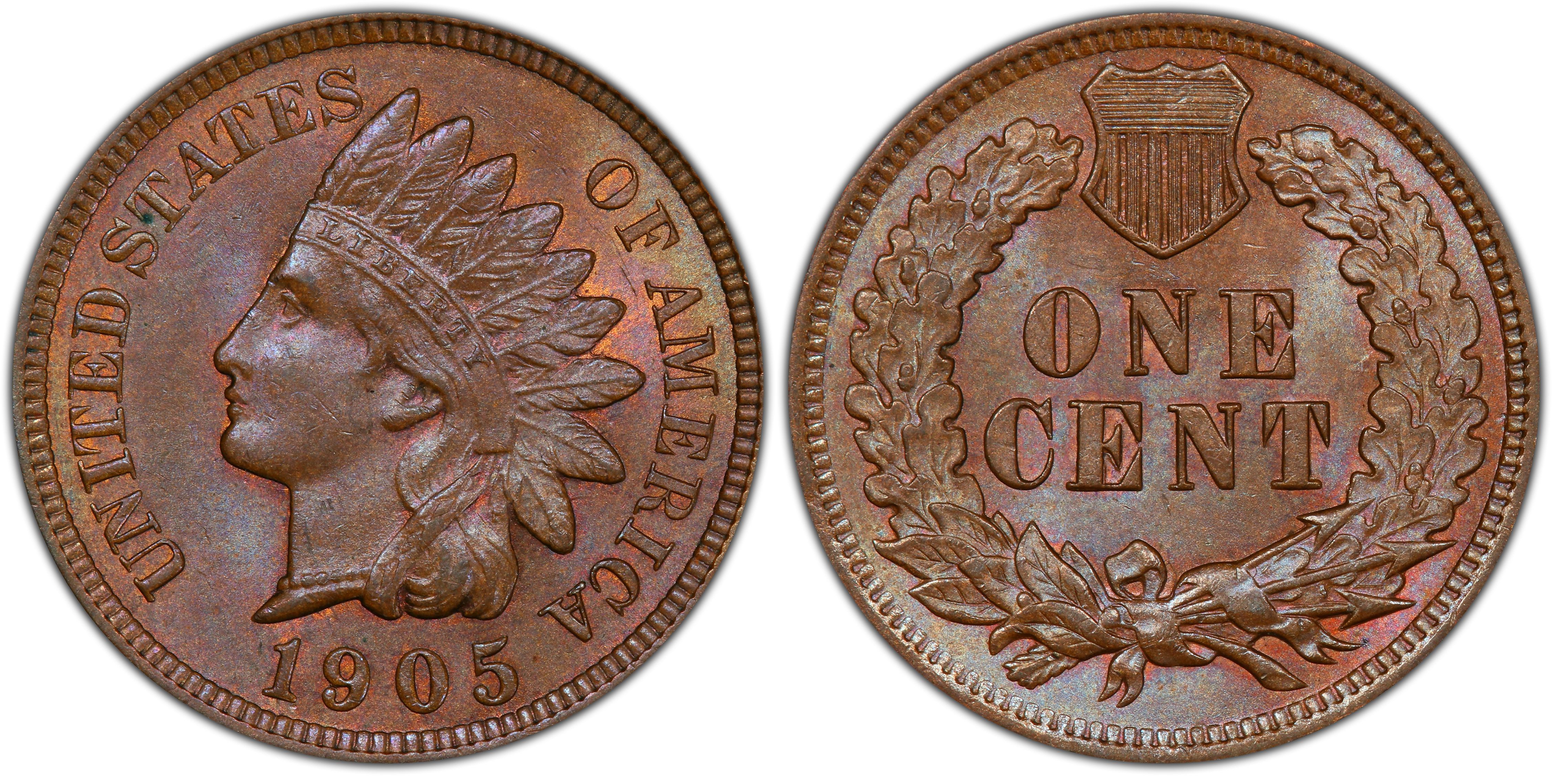 1905 Indian Head Cent AG About Good Bronze Penny 1c Coin Collectible