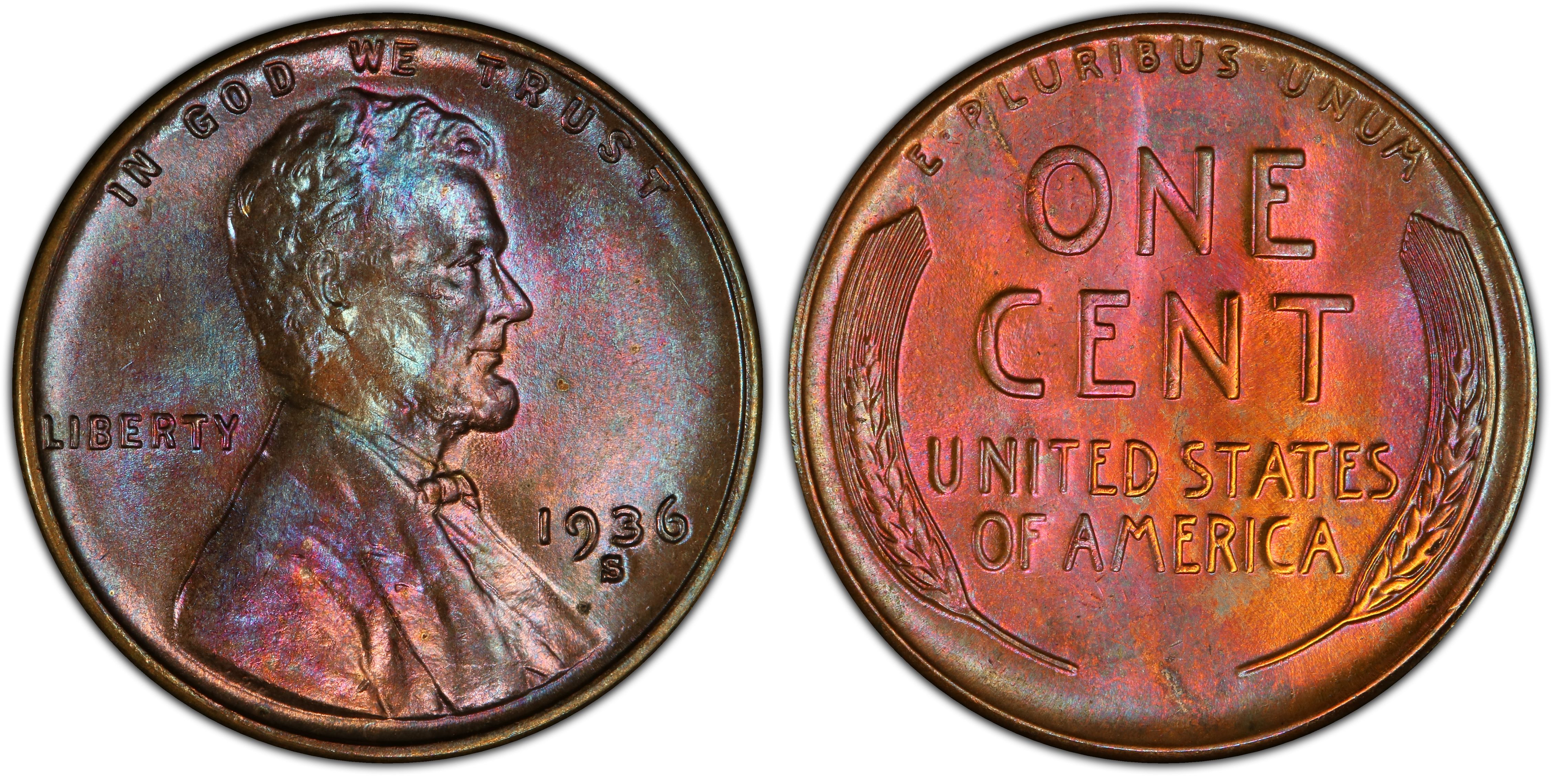 1936-D Lincoln Wheat Cent /</> Uncirculated /</> Red Brown