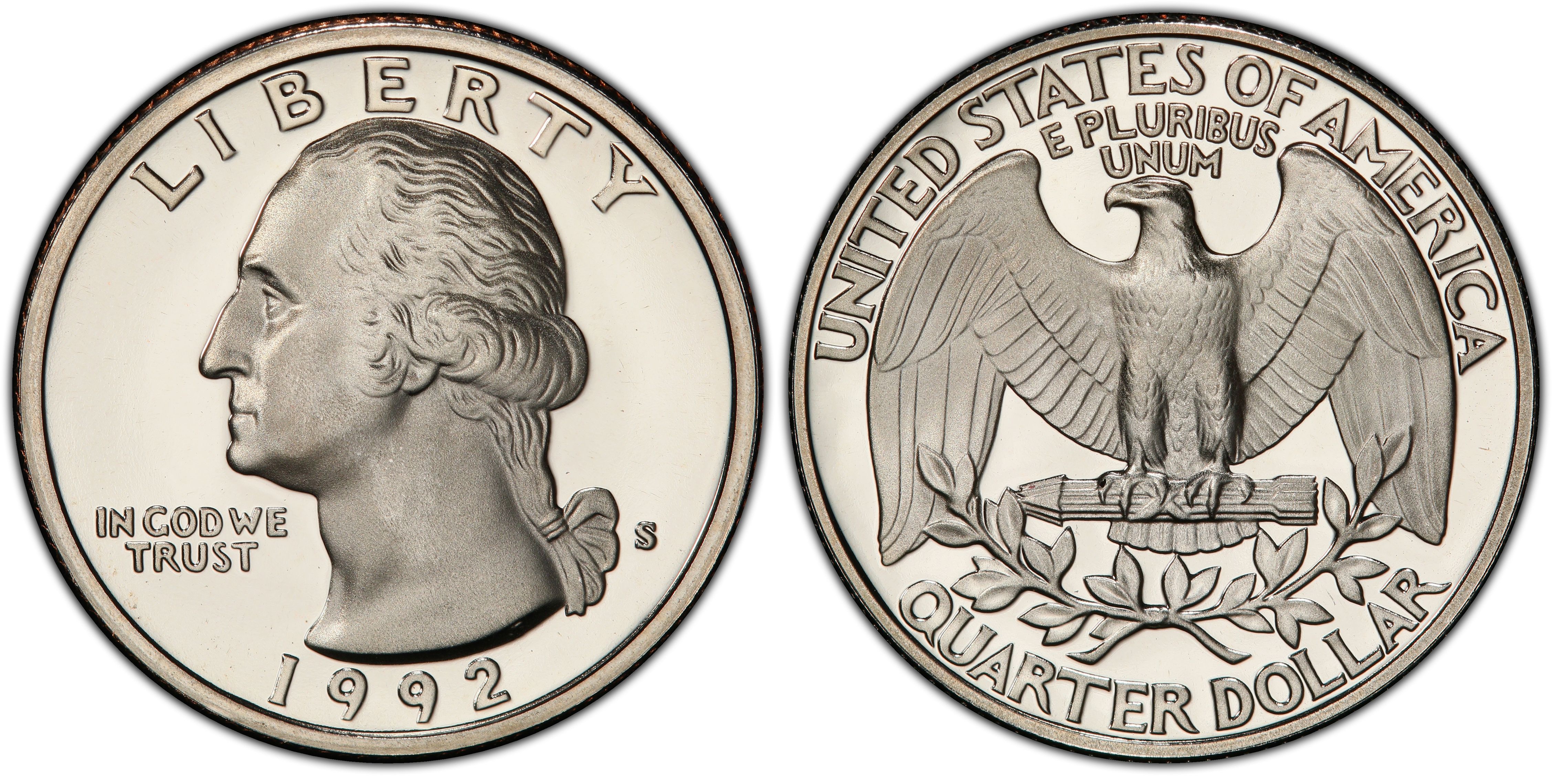 1992-S Washington Quarter 1-S Deep Cameo Clad Proof Coin 