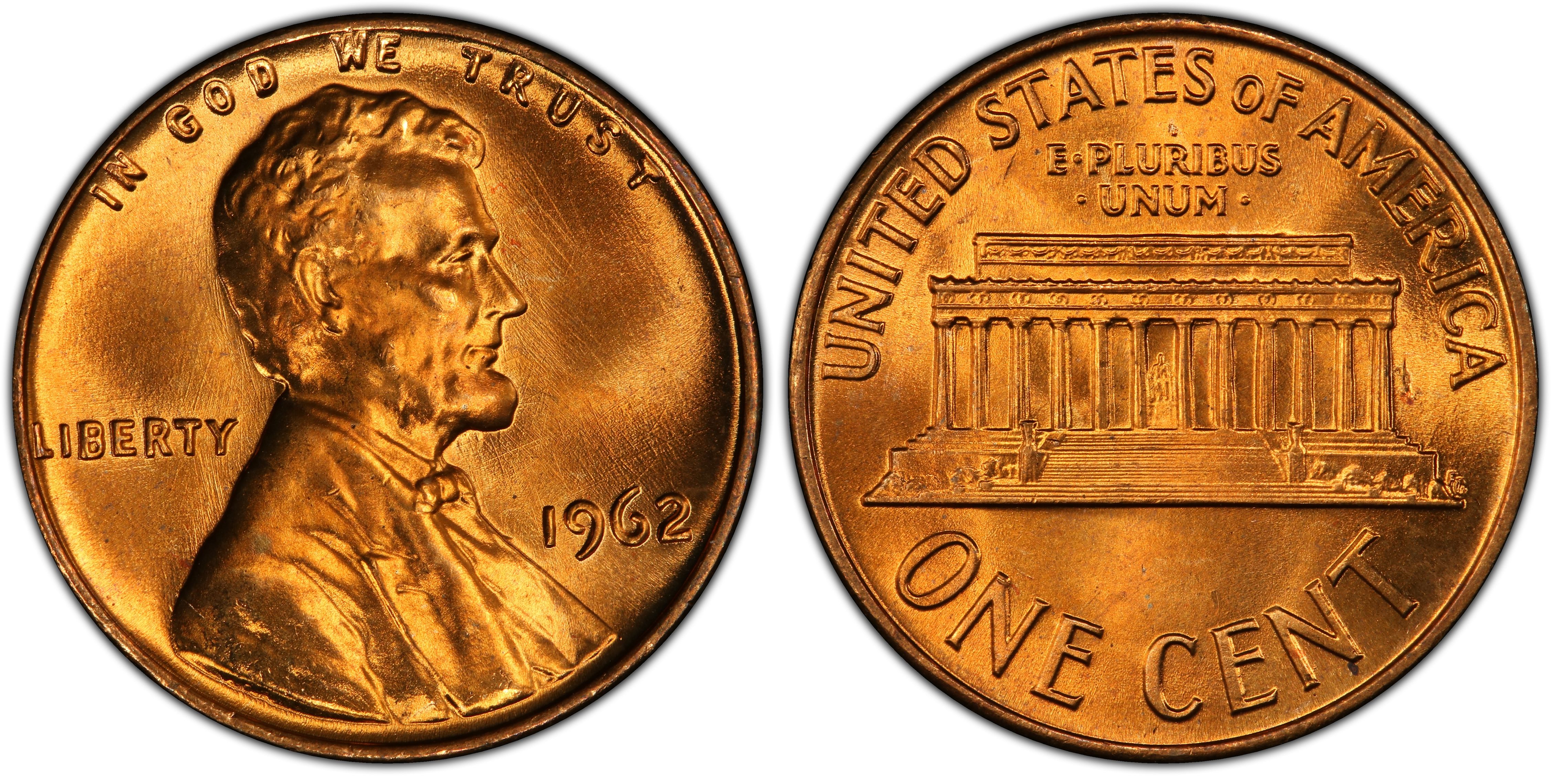 Images of Lincoln Cent (Modern) 1962 1C, RD - PCGS CoinFacts