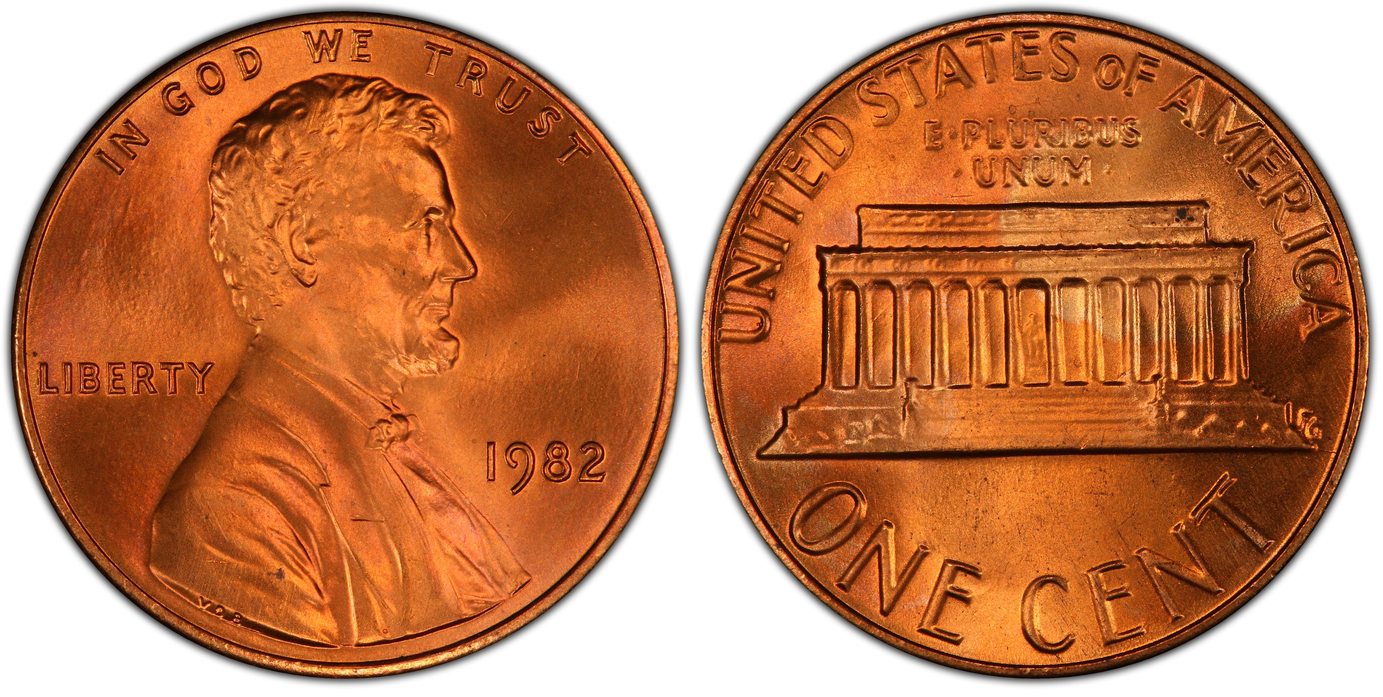 1982 1C Bronze Small Date, RD (Regular Strike) Lincoln Cent ...