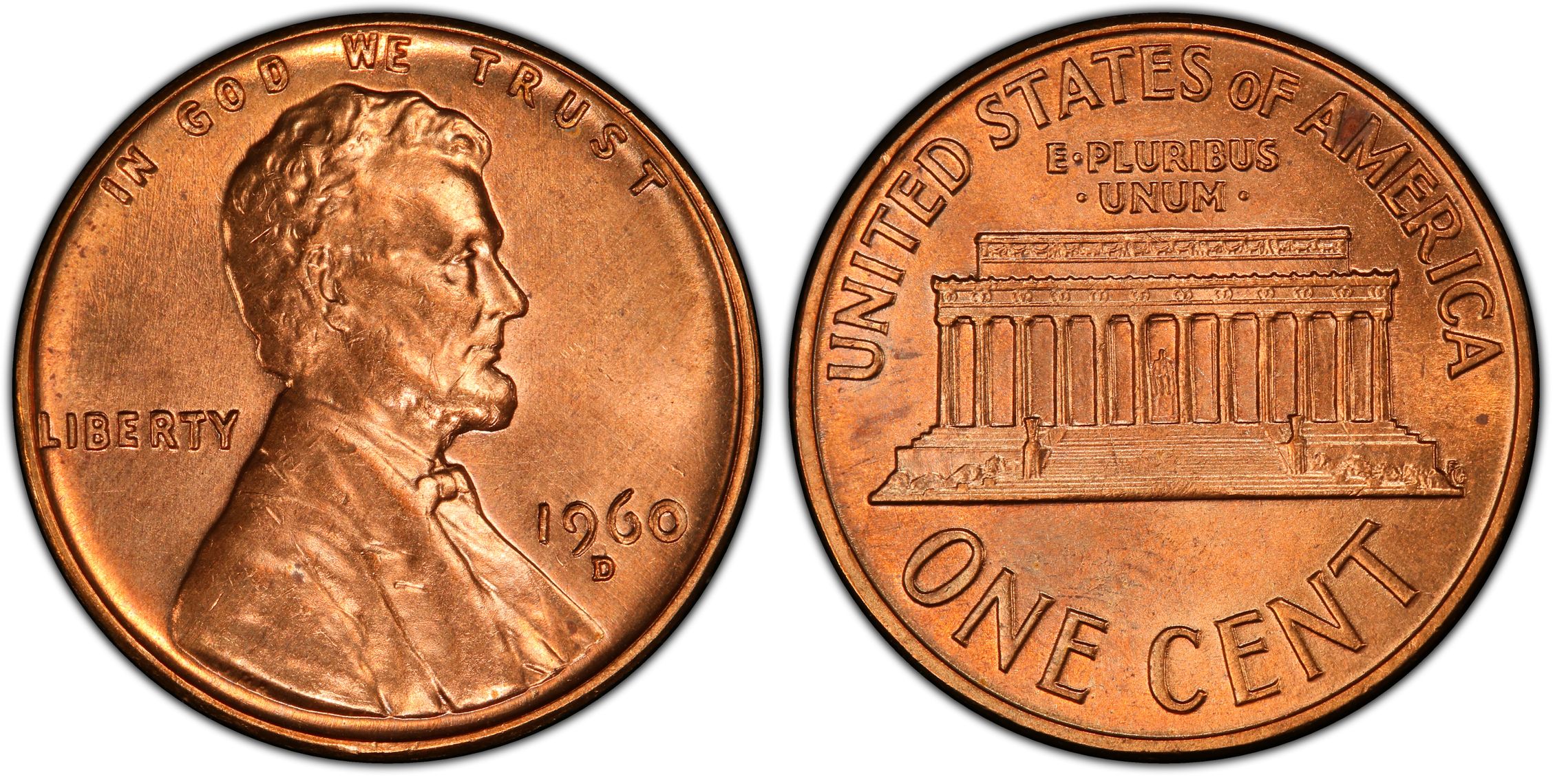 1960-D/D 1C Small/Large Date, RB (Regular Strike) Lincoln Cent (Modern ...