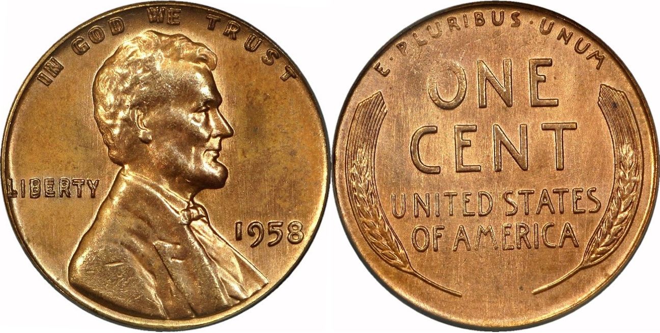 1958 1C Doubled Die Obverse, RD (Regular Strike) Lincoln Cent (Wheat  Reverse) - PCGS CoinFacts