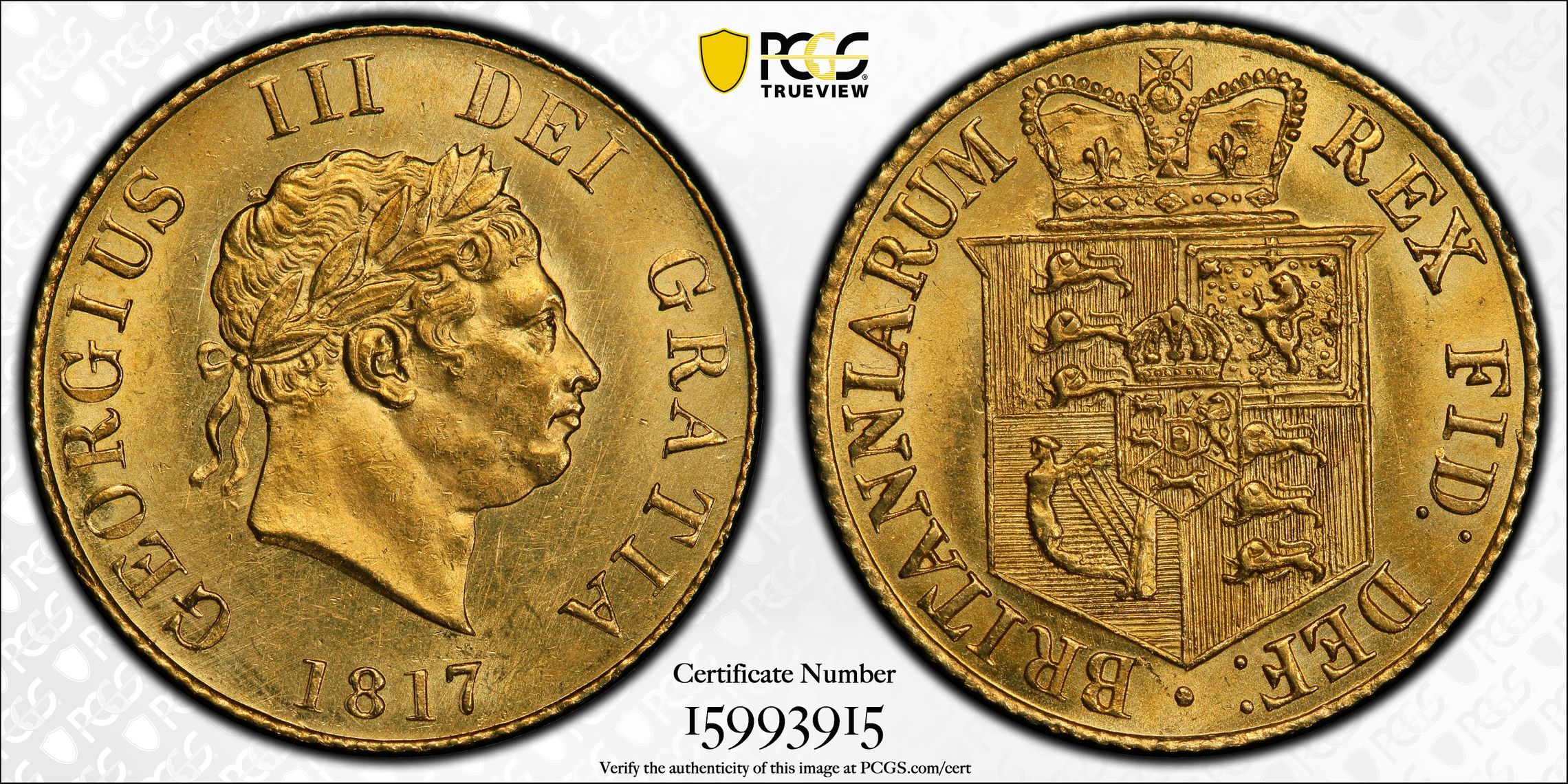 Great Britain: George III gold 1/2 Sovereign 1817 MS63 PCGS