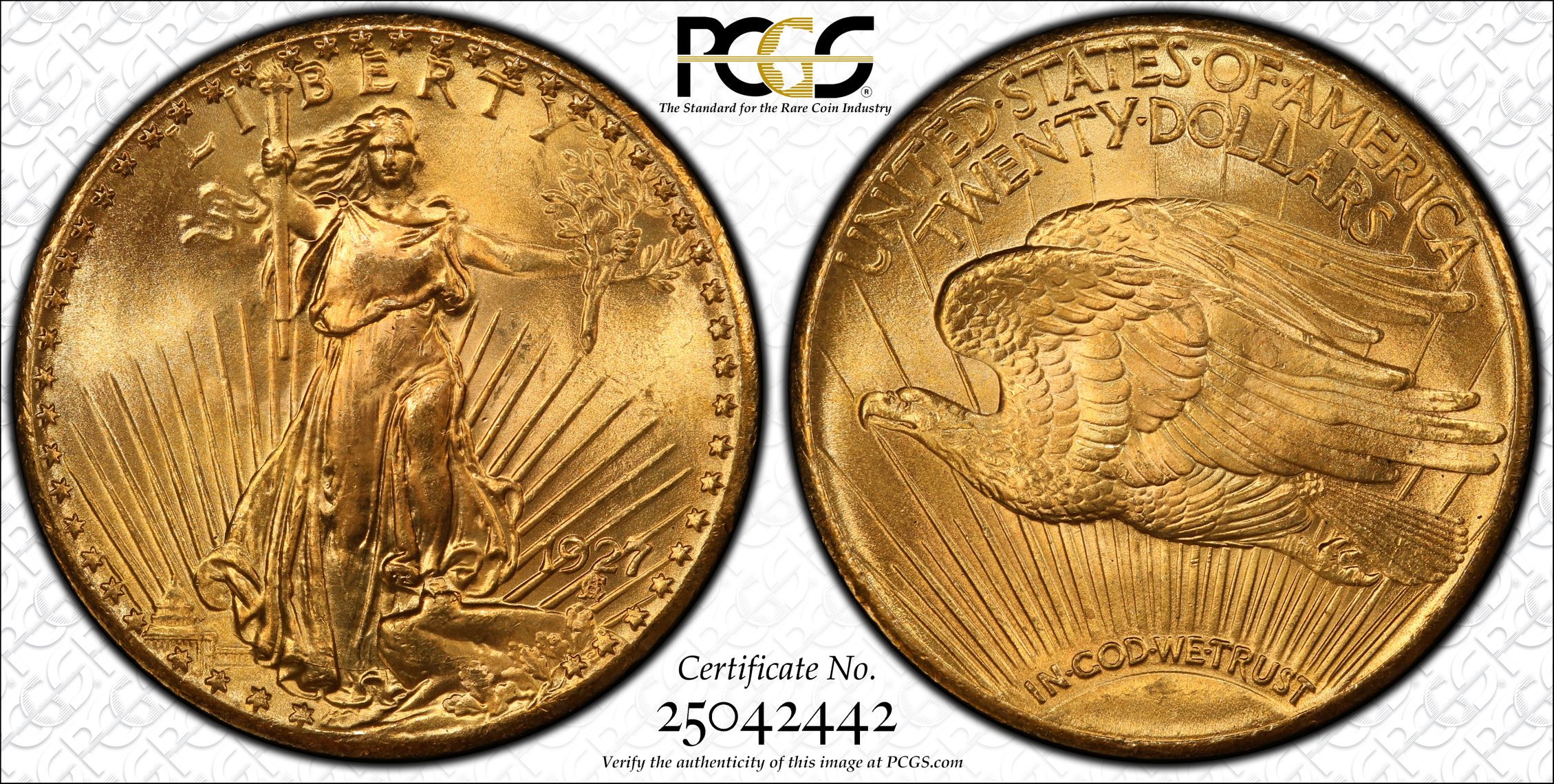 1927 $20 PCGS MS67, MS67 - PCGS Auction Prices