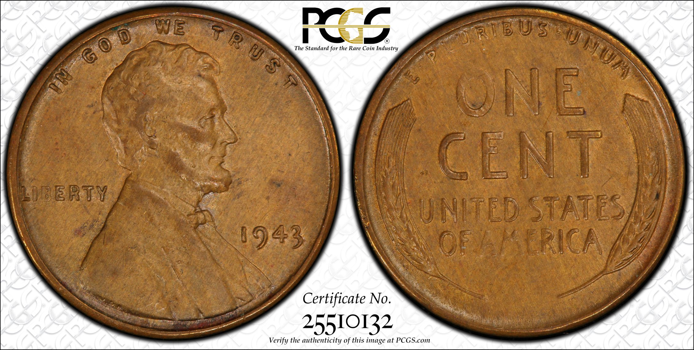 1943 1c Steel Cent Struck 10% Off-Center PCGS AU58