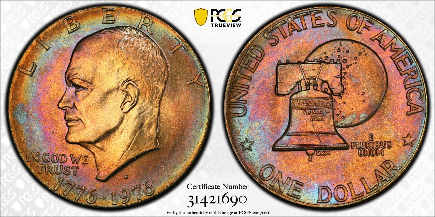 Download My latest PCGS Submission is Back! Ike Dollars with TrueViews and COLOR Galore! — Collectors ...