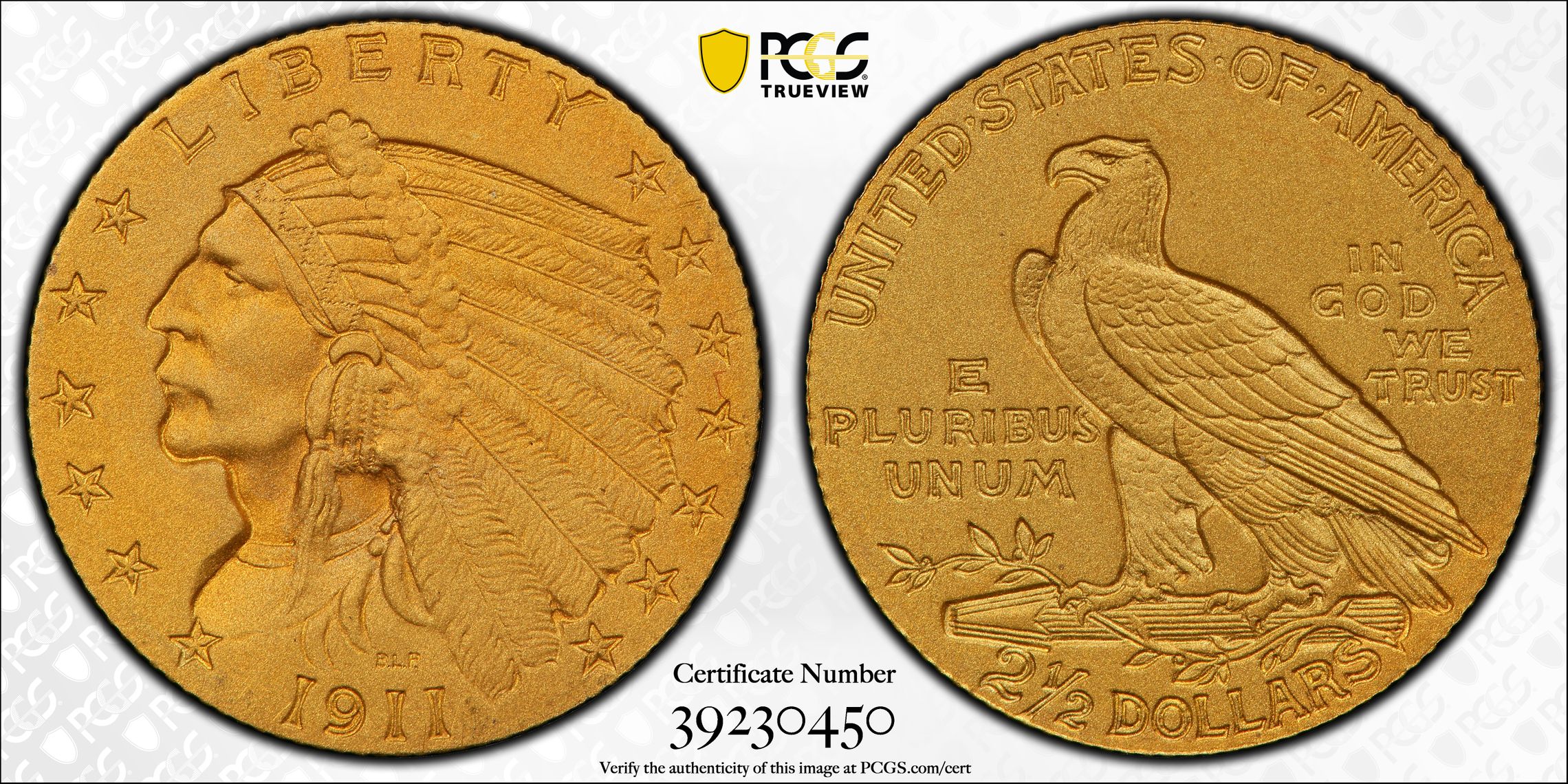 1911 $2 1/2 PR66+ PCGS. CAC. JD-1, R.4...., PR66+ - PCGS Auction