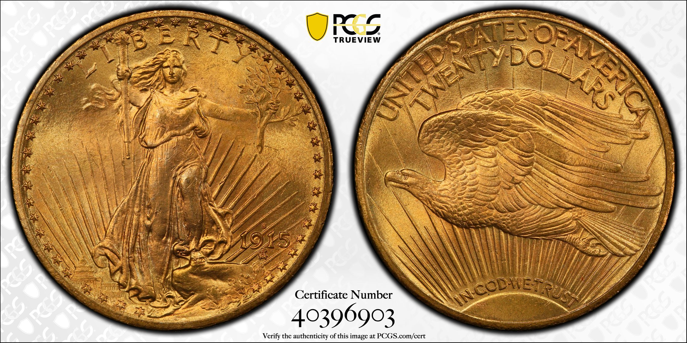 $20 1915-S PCGS MS66+ CAC, MS66+ - PCGS Auction Prices