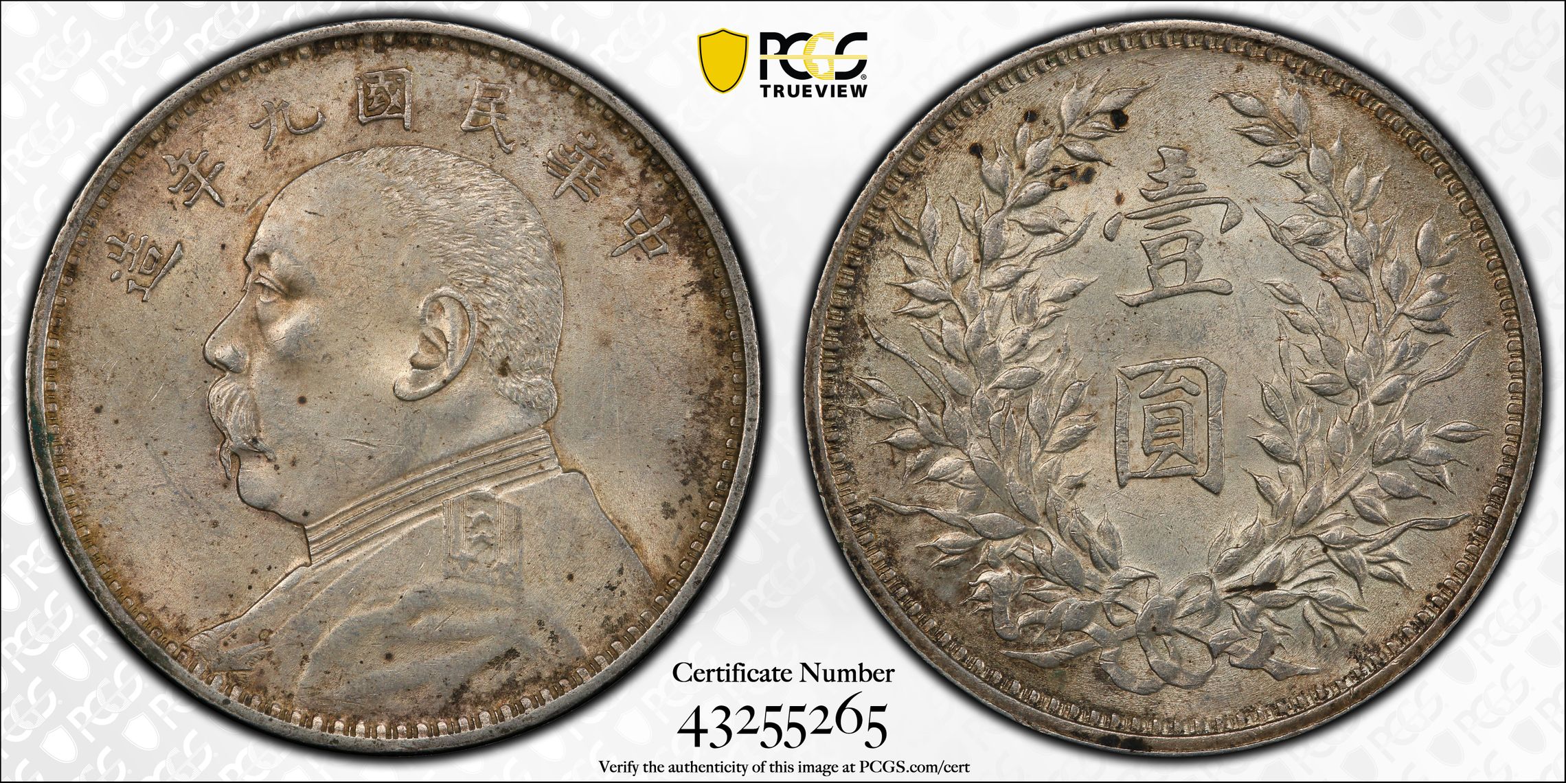 China Dollar 1920, Yuan Shih Kai, Fat Man, PCGS MS62, MS62 - PCGS 