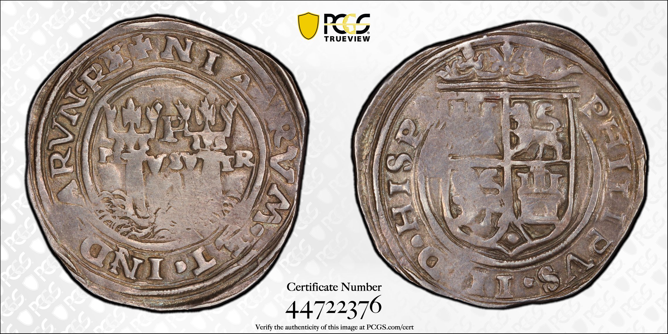 PERU. Cob 4 Reales, ND (1568-70)-P R. Lima Mint, Assayer Alonso de 