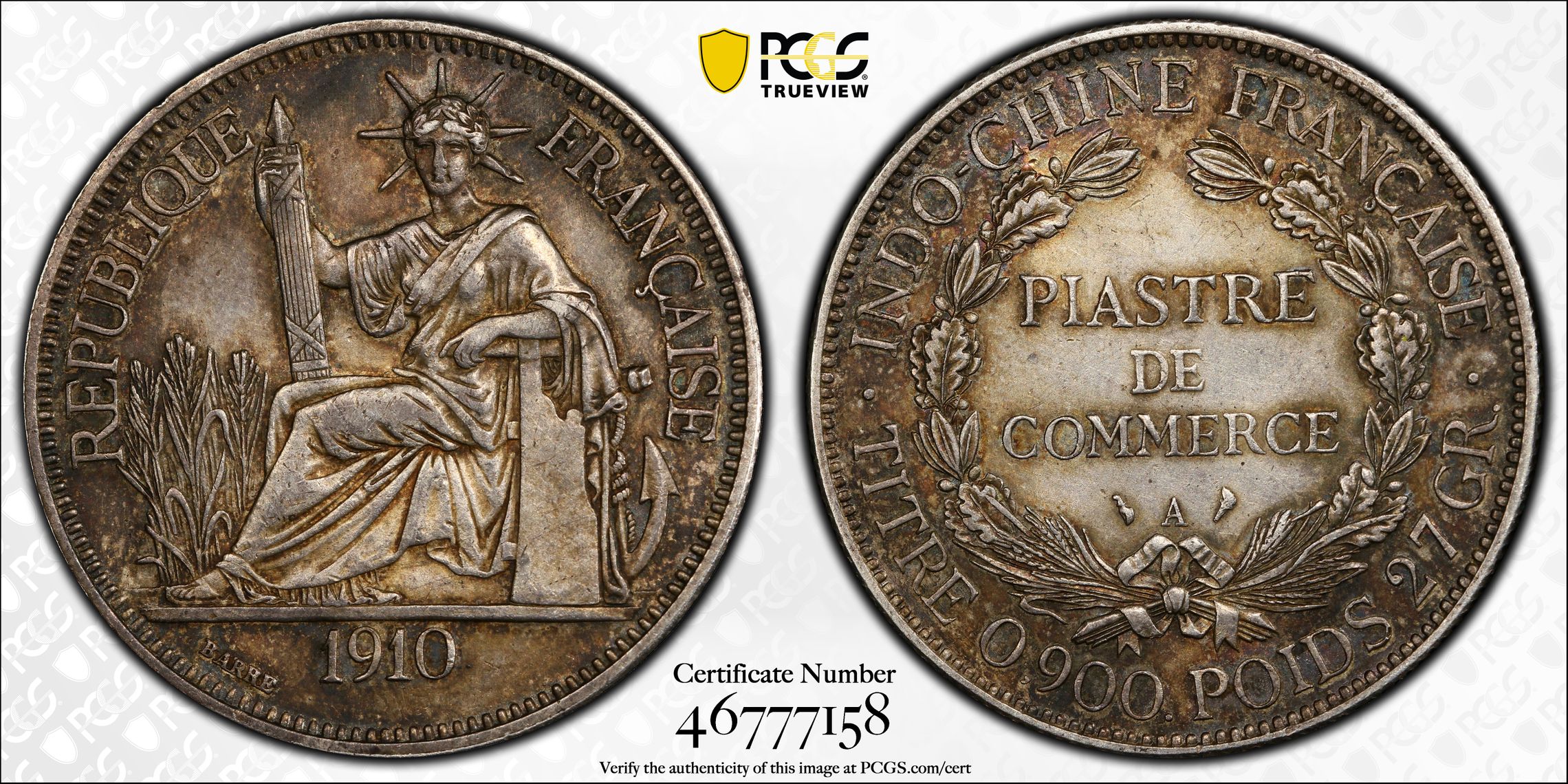 フランス 10フランセレス金貨1899年A PCGS AU55 - コレクション