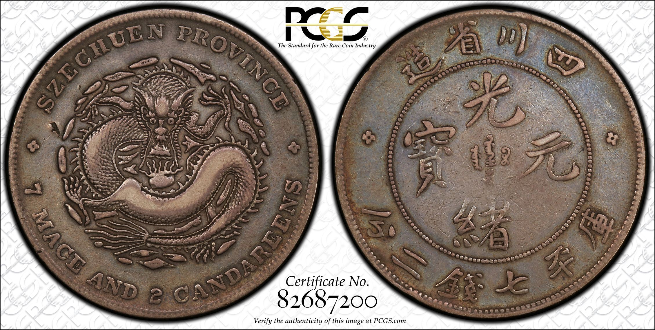 CHINA. Szechuan. 7 Mace 2 Candareens (Dollar), ND (1901-08). PCGS 