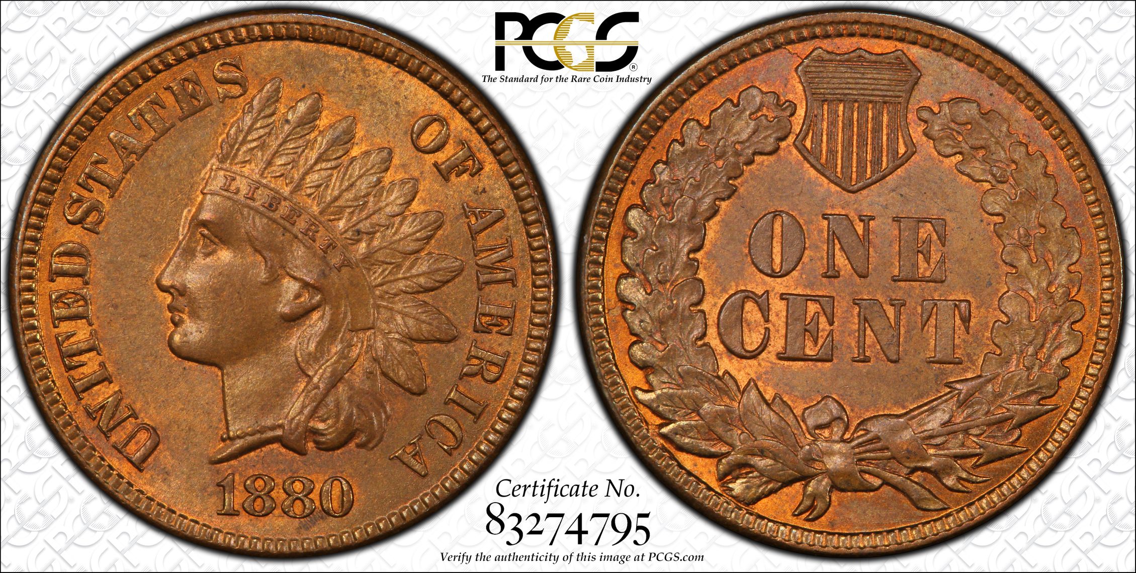 アメリカ硬貨1C MS 66 BN NGC認証本日まで